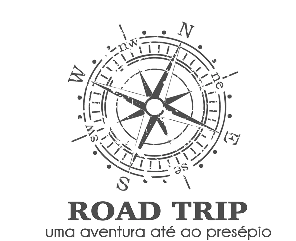 Mapa ilustrado da dinâmica de Advento intitulada Road Trip com vários postais de caminho para o presépio.