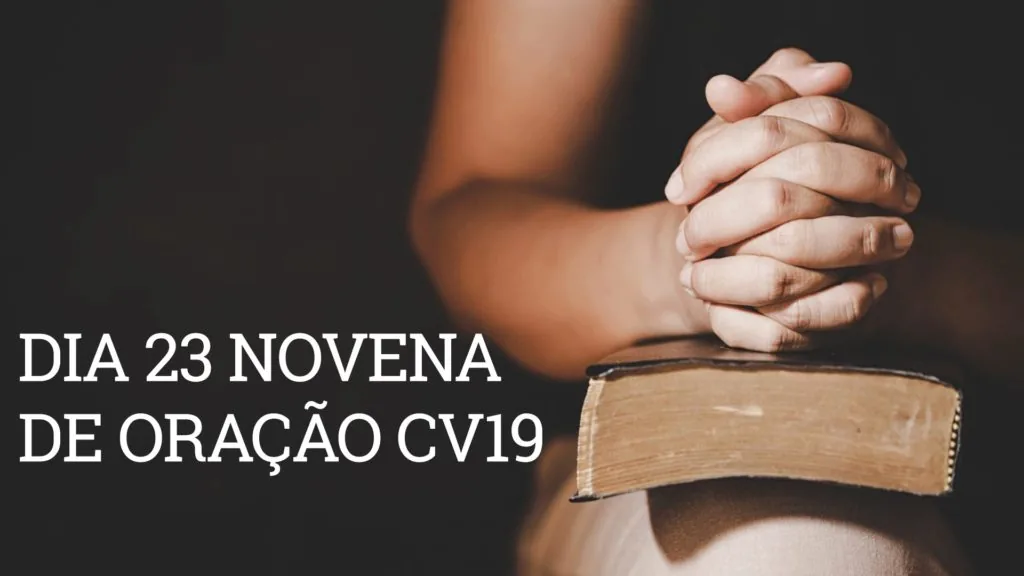 Cartaz informativo da Novena de oração online organizada pelo Padre Hugo contra a pandemia da COVID-19.
